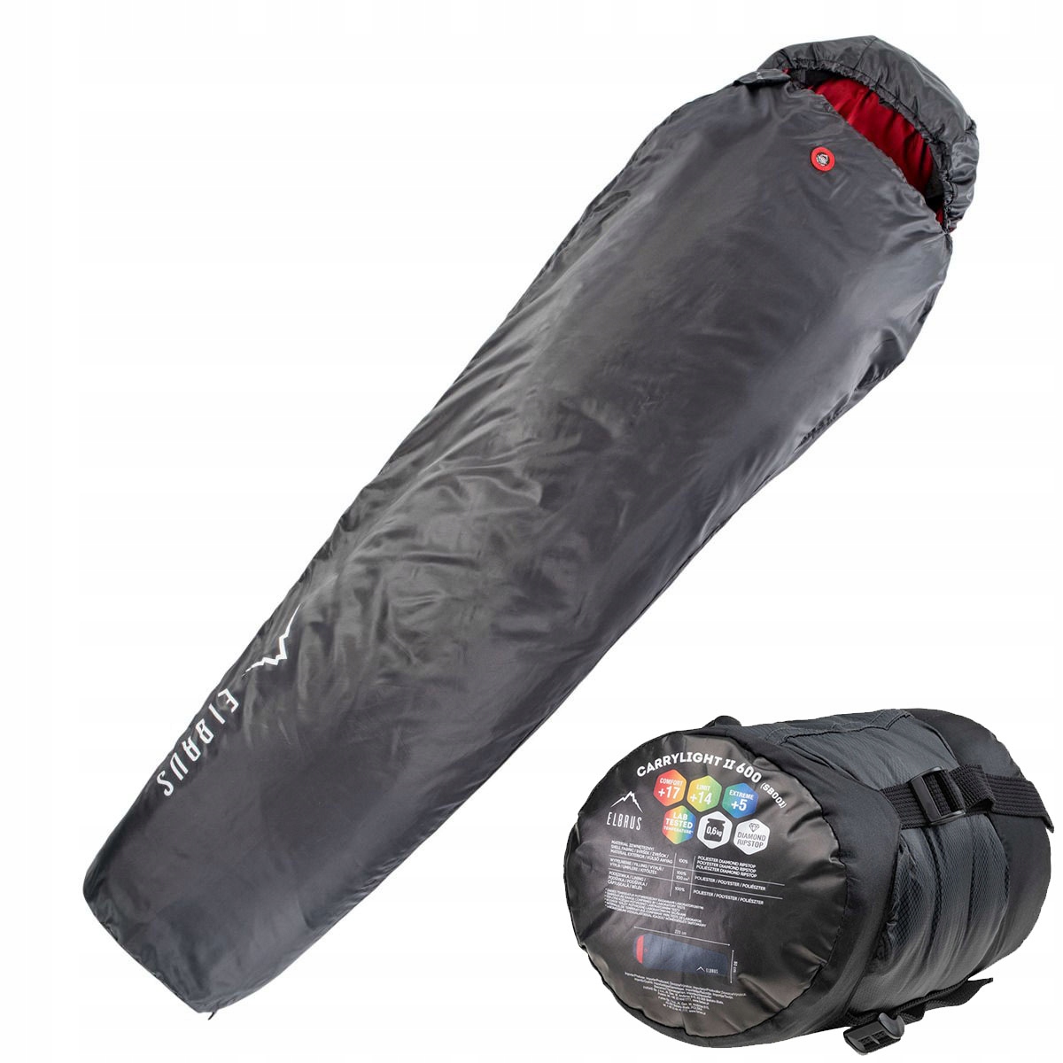 Śpiwór Turystyczny Mumia Elbrus Carrylight 600 g