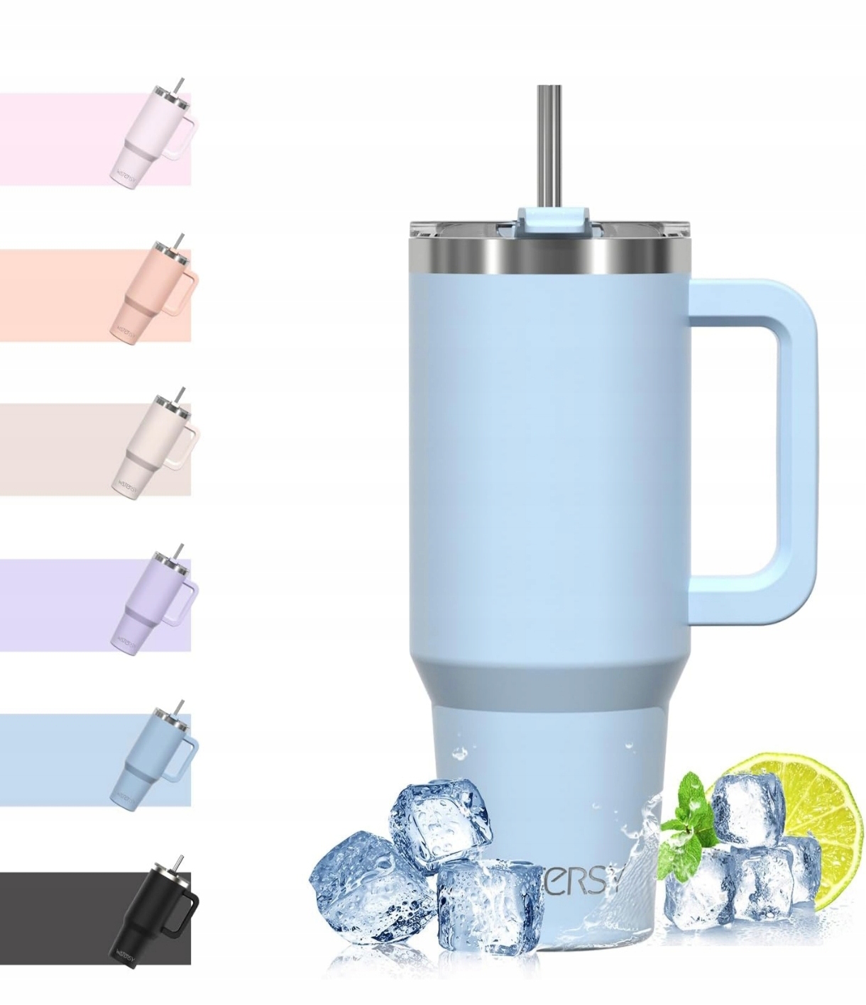 Termohrnek Watersy 1182 ML S Brčkem A Rukojetí Z Nerezová Ocel