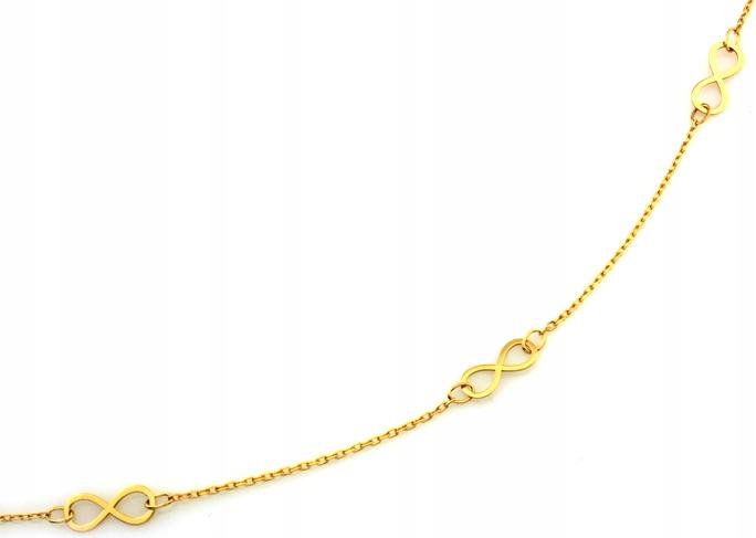 Zlatý náhrdelník 585 celebrity se znakem nekonečna 14K, módní vzor