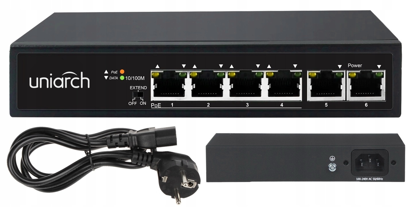 

Switch Poe 4xPOE 2xUplink 65W Extend Uniarch 100Mb