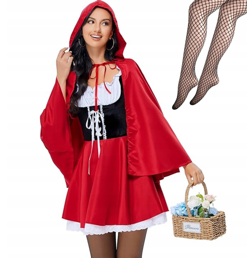 Kostým Červená Karkulka Šaty Cosplay Pro Dospělé M