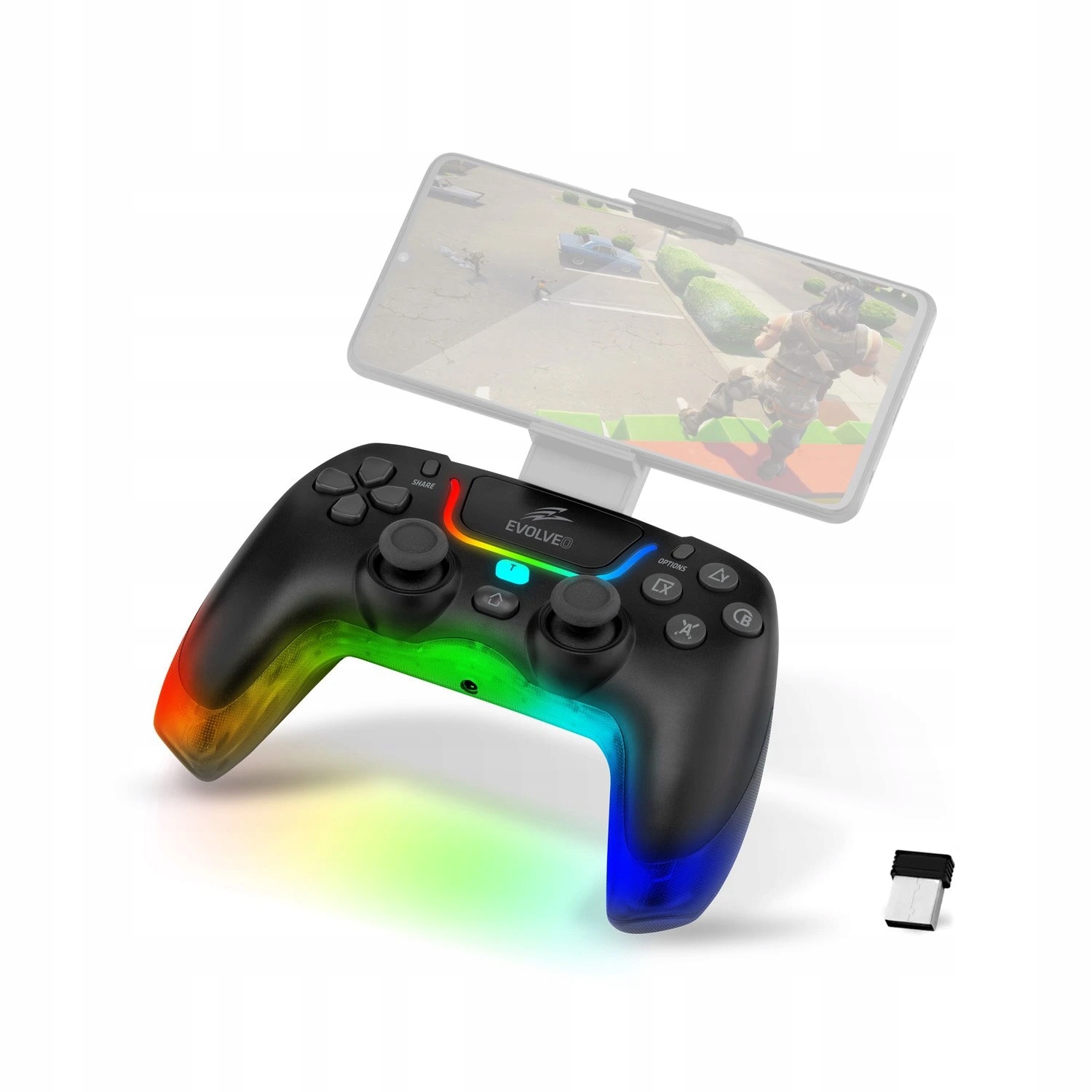 Evolveo Ptero2, bezdrátový & drátový gamepad pro Pc, PS3/4/5, iOS, Android