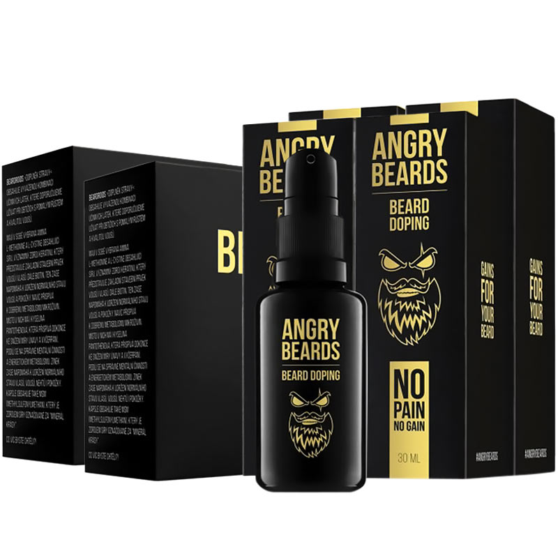 Angry Beards Zestaw na porost brody na 4 miesiące Preparat Doping Witaminy