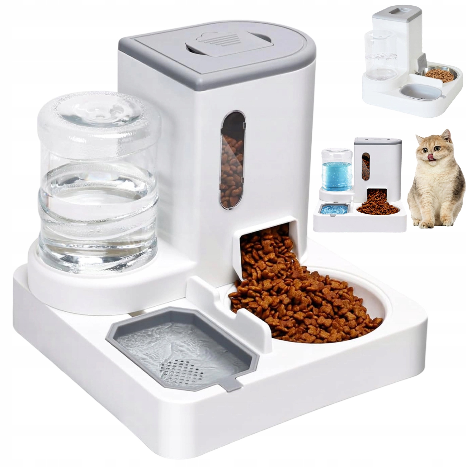 Levně 2V1 Automatické Krmítko Pro Zvířata S Fontánou A Nádobou Na Krmivo