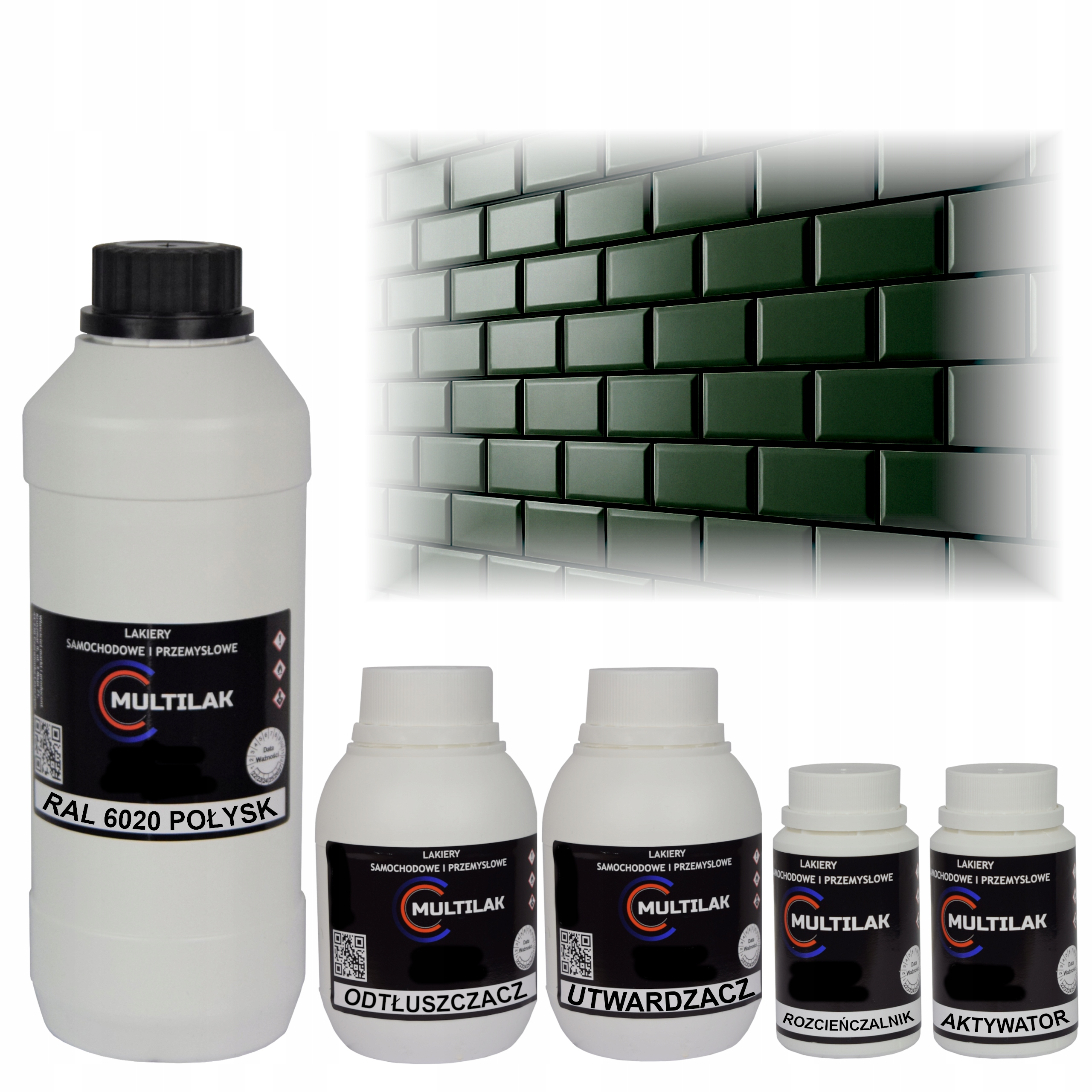 Lak farba Ral 6020 na glazúru dlaždíc a dlaždíc na valček, štetec 1L Lesk