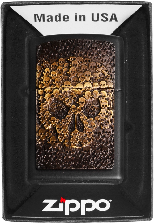 Zapalovač Zippo Skull In Skull 2005334 Větruodolný benzínový