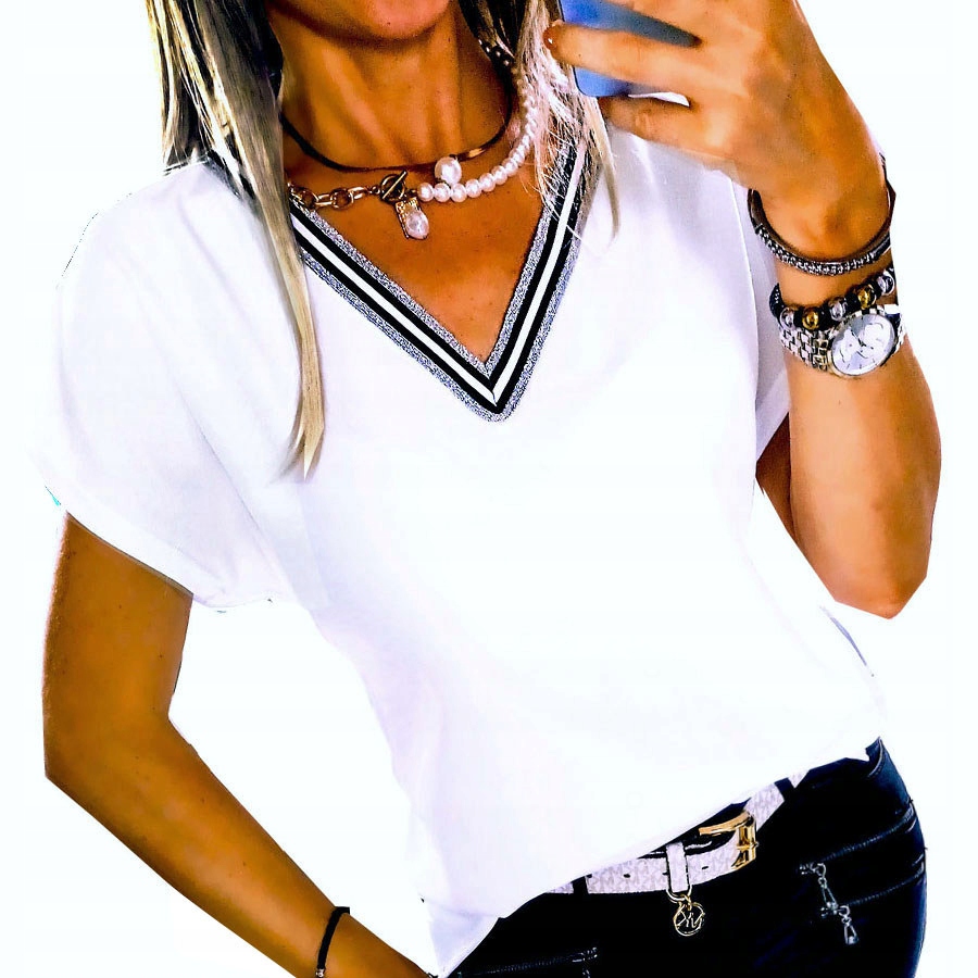 . BIAŁA BLUZKA DAMSKA ELEGANCKA POD ZAKIET KLASYCZNA 42