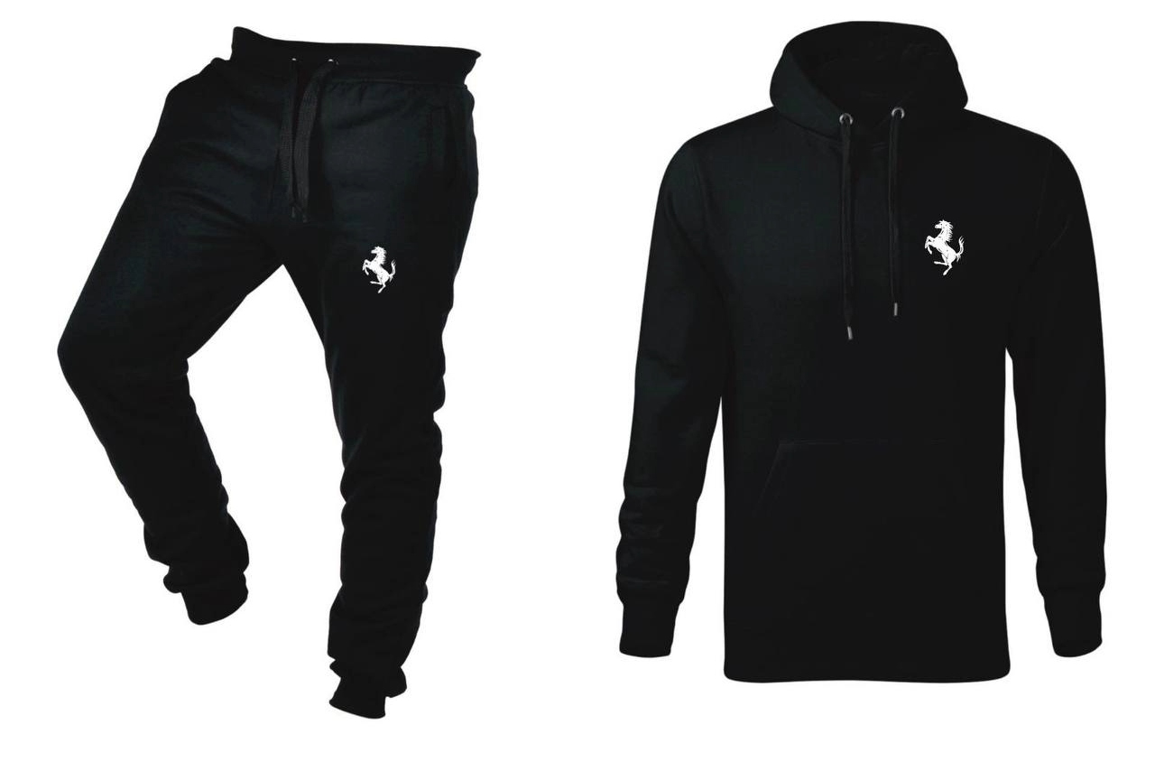 Tepláková Souprava Teplákovka Ferrari Mikina A Kalhoty Černá M