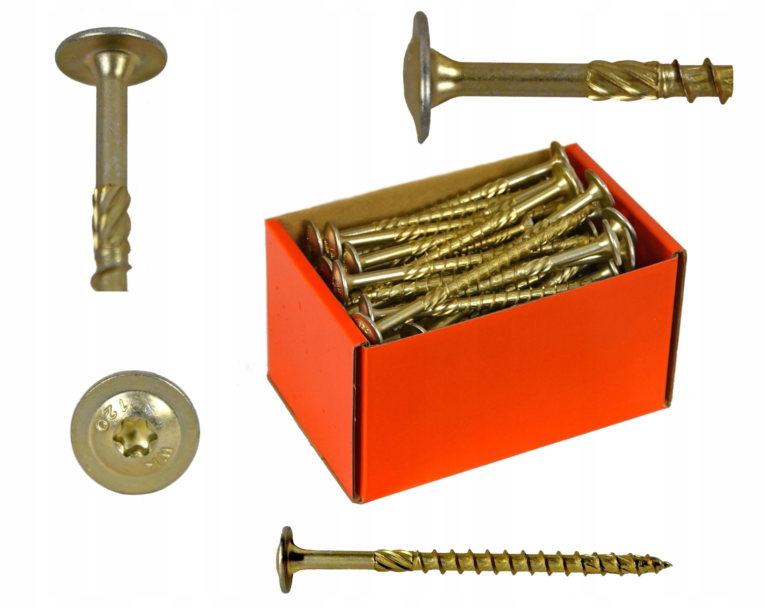 Wkręty Ciesielskie 6,0x300mm Torx Śruby do Drewna Talerzowe 6x300 100szt