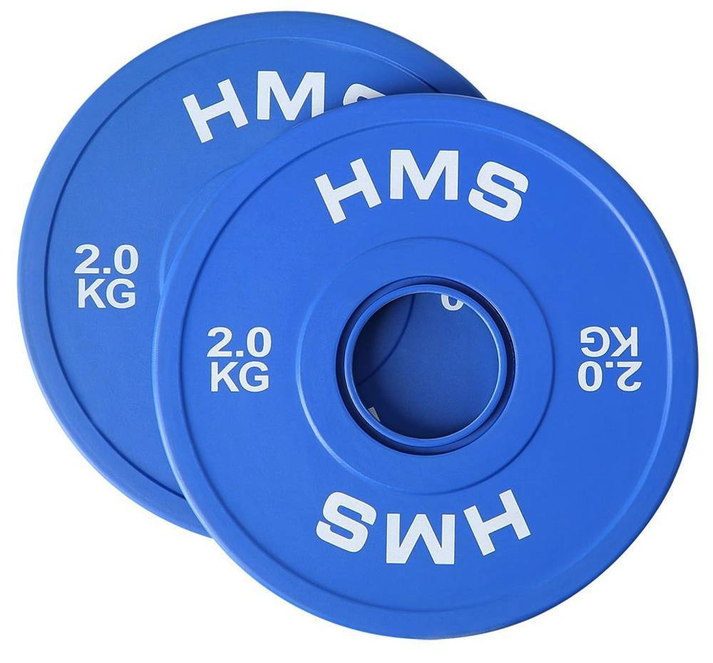 Zátěžové talíře na Osa Olympijská tyč pogumované Sada 2x2 kg Hms