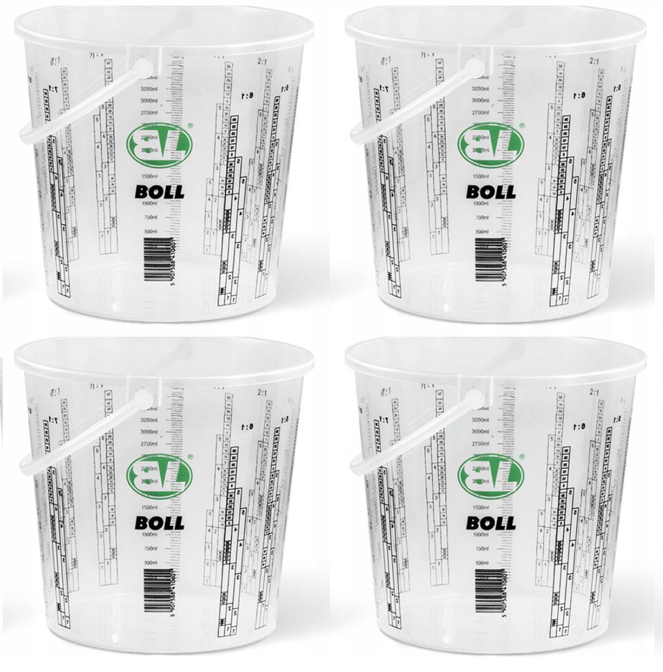 4x BOLL POJEMNIKI PLASTIKOWE Z PODZIAŁKĄ 5000 ML