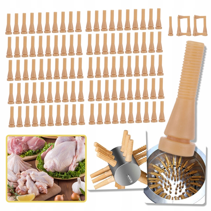 Levně 100 Ks Gumových Skubacích Prstů Pro Drůbež – Kuře, Kachna, Křepelka, Husa – Peří