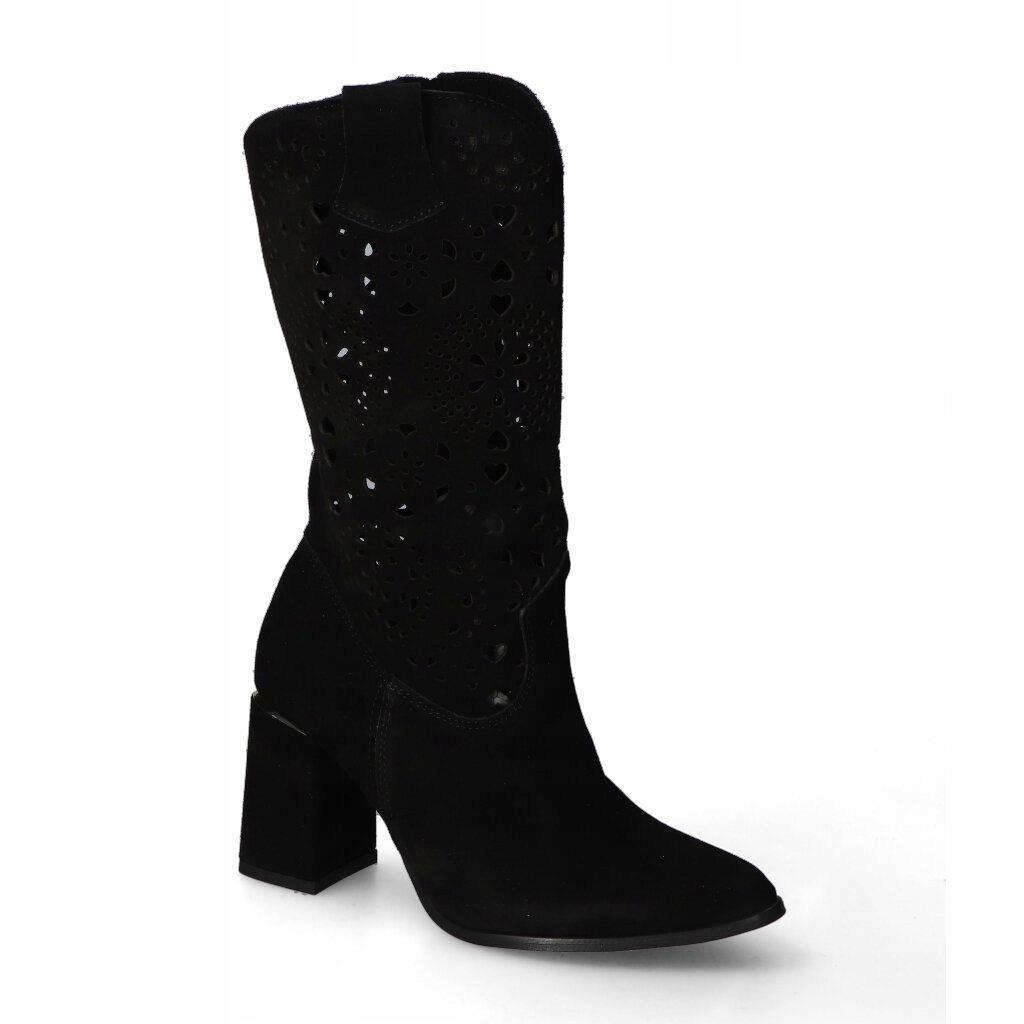 Kozačky Lewski 2923/B Černý semiš 39