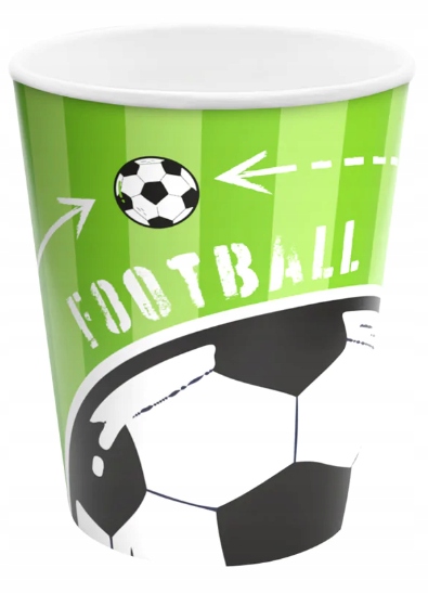 KUBECZKI URODZINOWE PAPIEROWE PIŁKA NOŻNA 220ml 6s