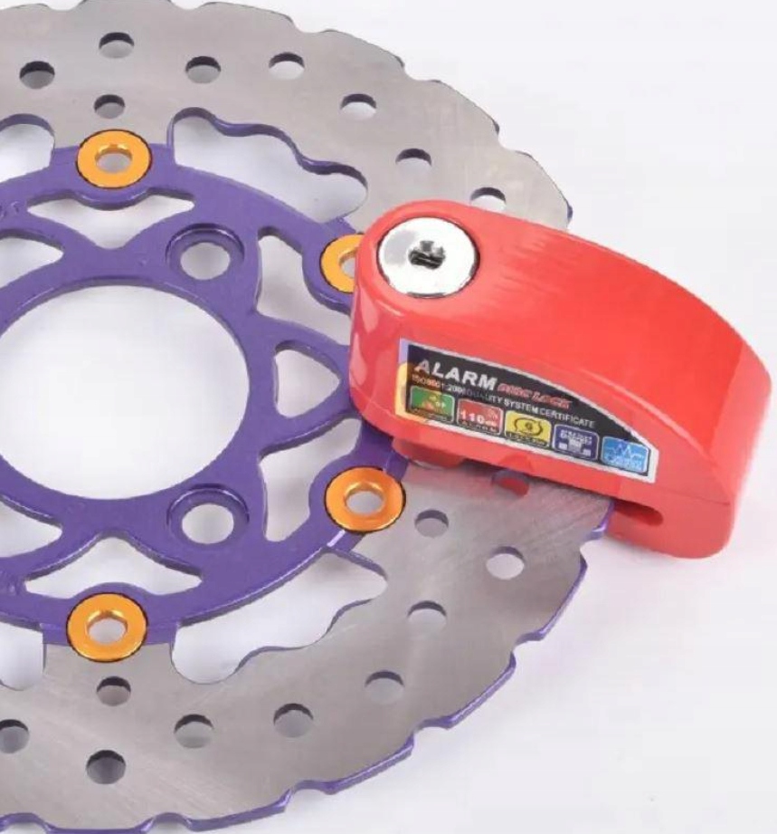 BLOKADA TARCZY HAMULCOWEJ Z ALARMEM BLOKADA NA ROWER MOTOR Z ALARMEM RED Producent inny