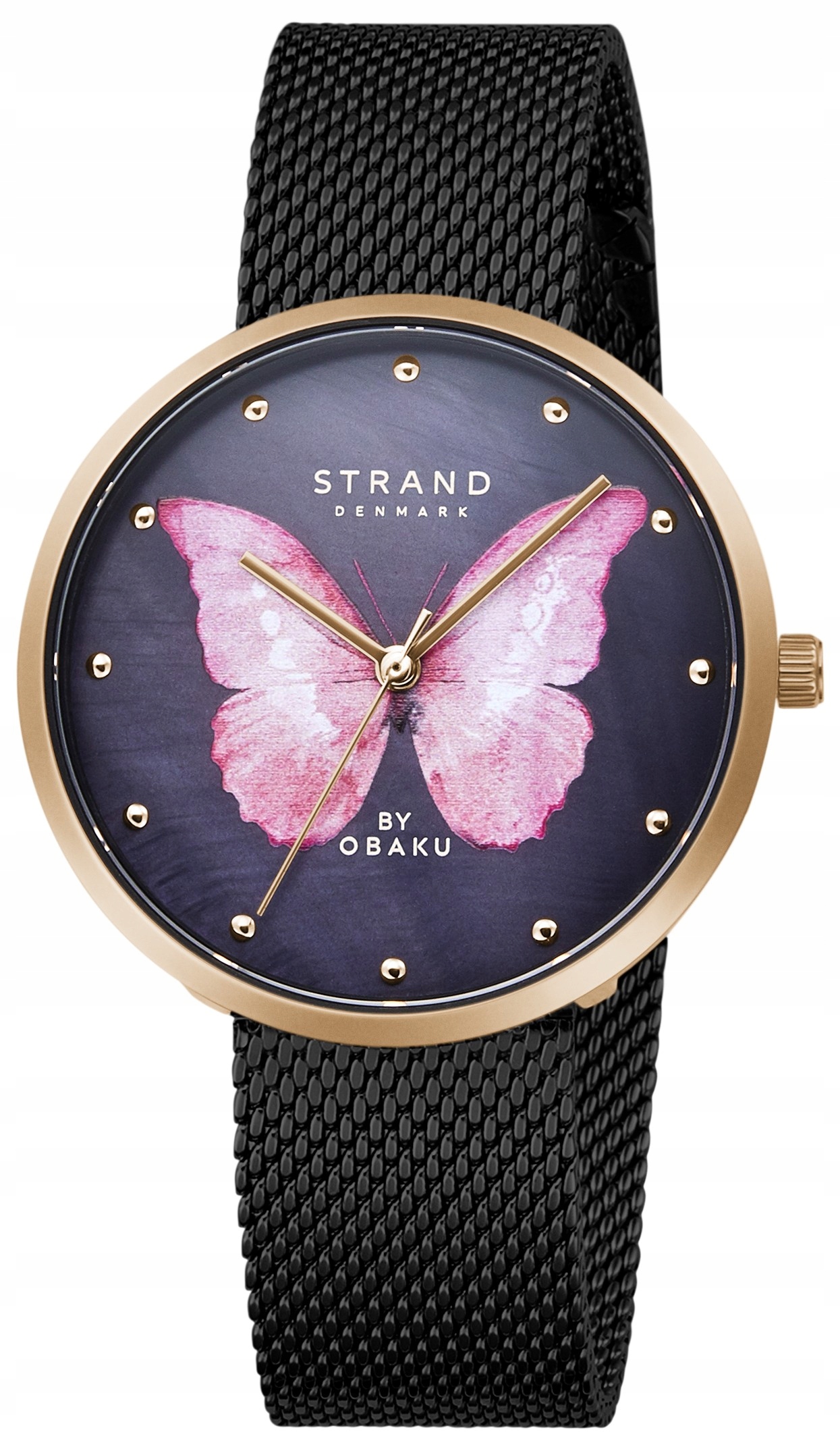 Nový originální dámský náramek Strand by Obaku S700LXVBMB-DBP černý, krabička