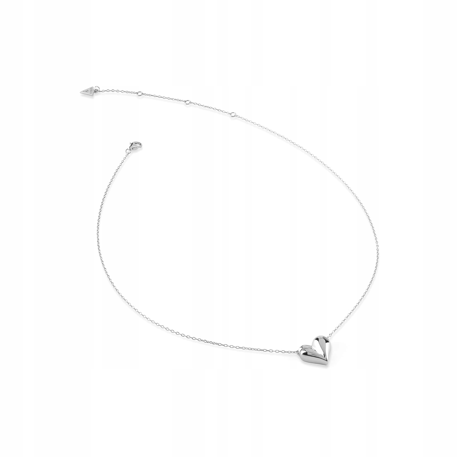 Stříbrný náhrdelník Guess Plné srdce, ryzost 925, nastavitelné logo