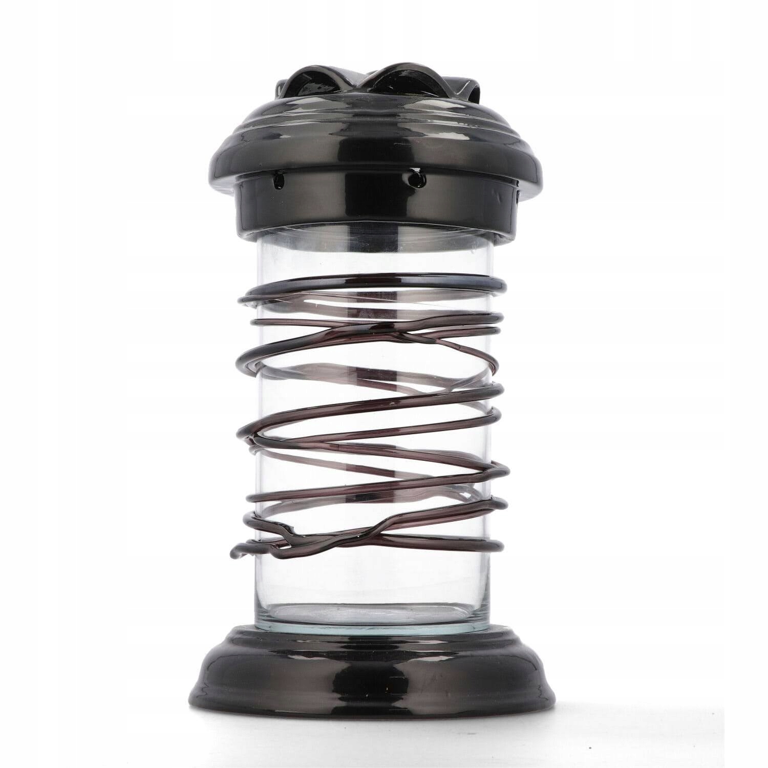 Znicz szklany z oplotem duży 30 cm