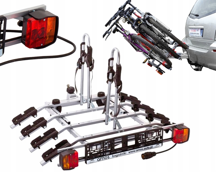 Platforma na nosič 4 bicyklov na hák Titan Amos 7PIN