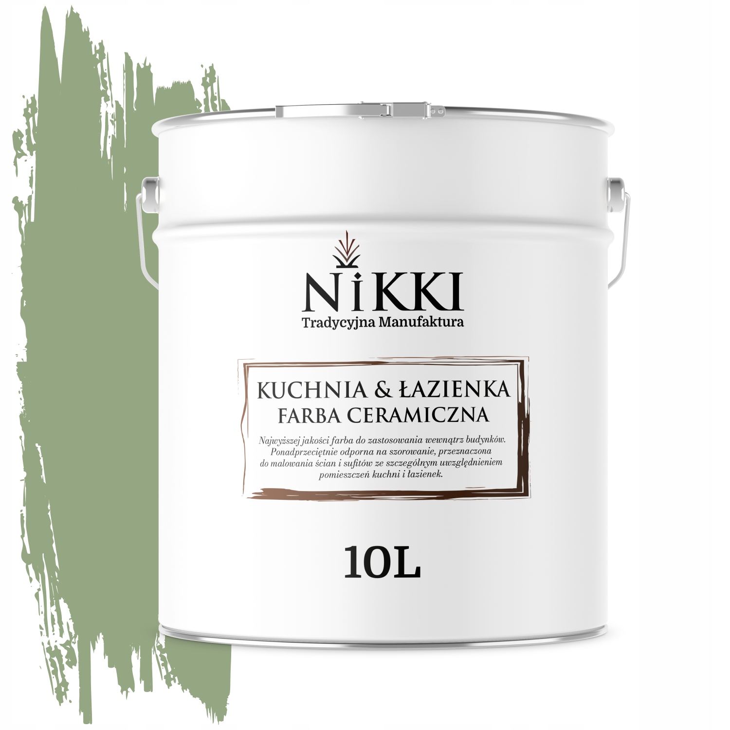 Keramická Farba Kuchyňa Kúpeľňa Olivová Tmavá H2036 Mat 10 L Nástenná