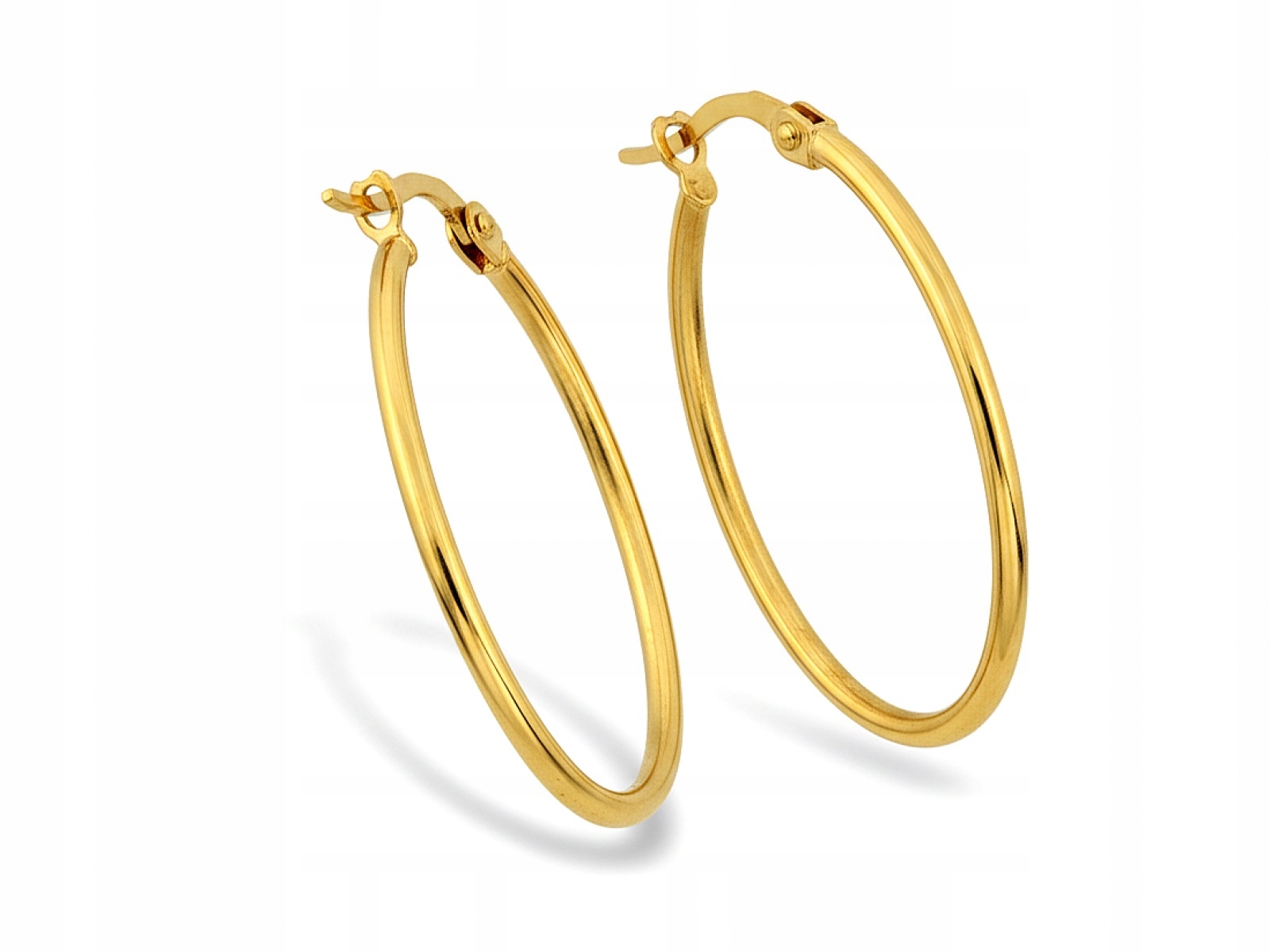 Zlaté Náušnice Pro Ženu 585 oválné, módní, ideální jako dárek