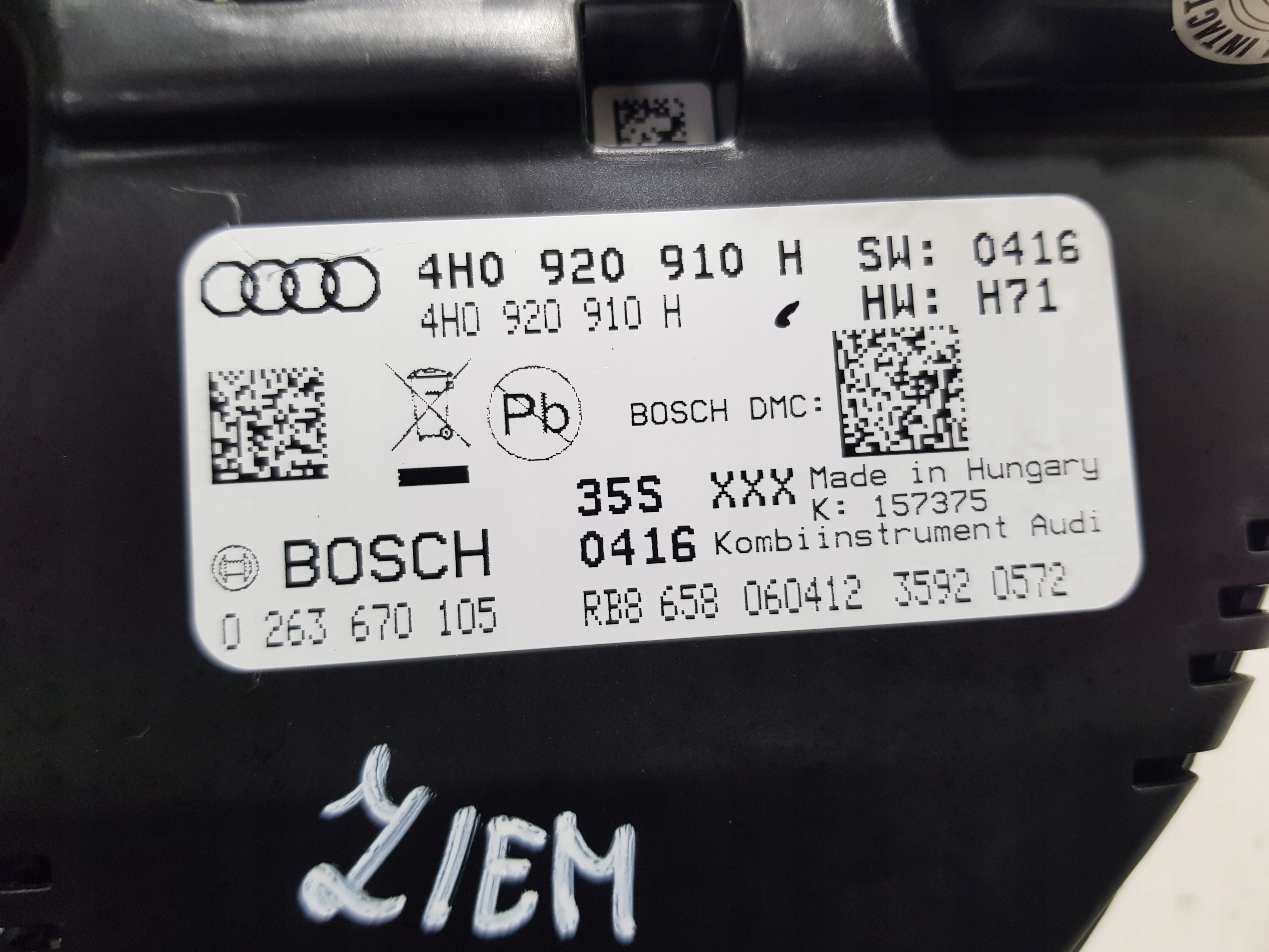 dials dials AUDI A8 D4 4H0920910H