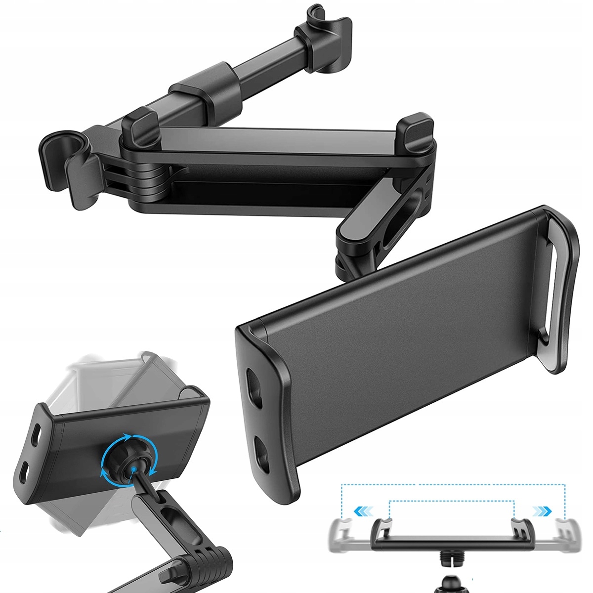 Uchwyt samochodowy na zagłówek czarny
