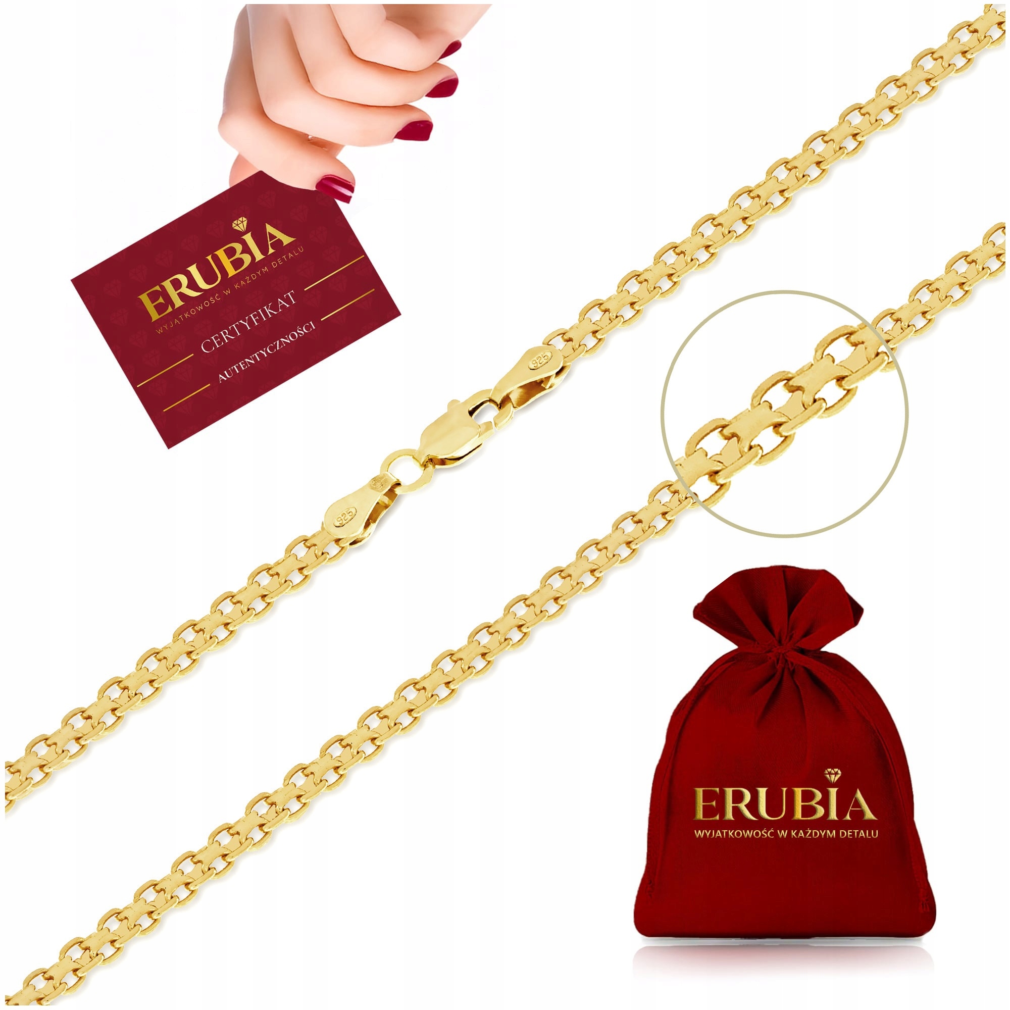 Tlustý Zlatý Řetízek, 50 cm/3 mm, Stříbrný Pozlacený Pro Ni