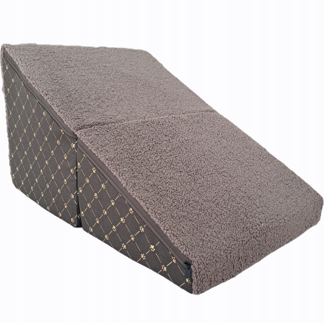 Schody podest dla psa kota 2w1 Pufa rampa Złote Łapki +boucla Czekolada