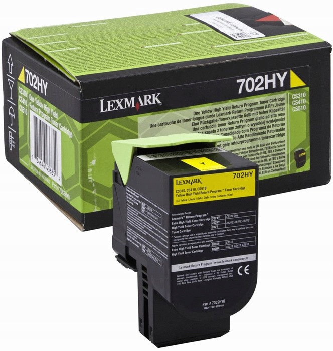 TONER ORYGINAŁ LEXMARK 70C2HY0 702HY 3K YELLOW OEM