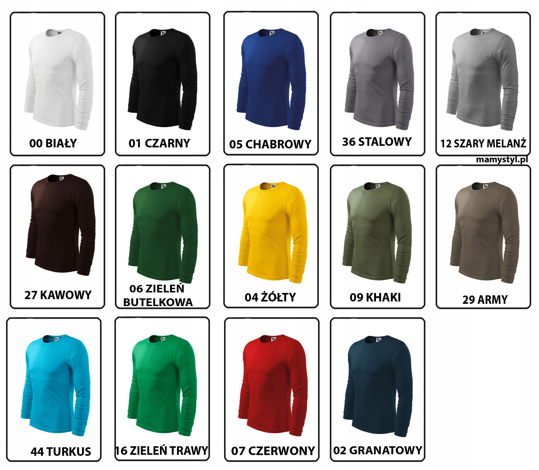 Koszulka męska z NADRUKIEM logo z przodu FIT-T LS 119 Marka bez marki