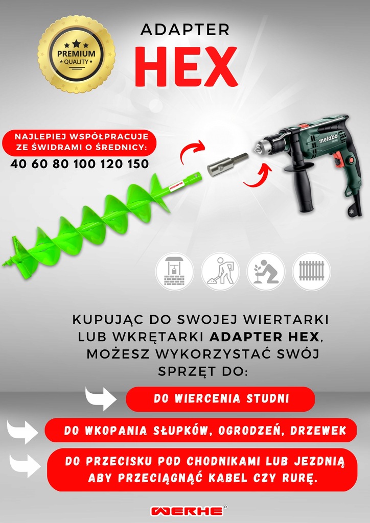 Adapter HEX Wkrętarki / Wiertarki-WERHE Kod producenta 0099