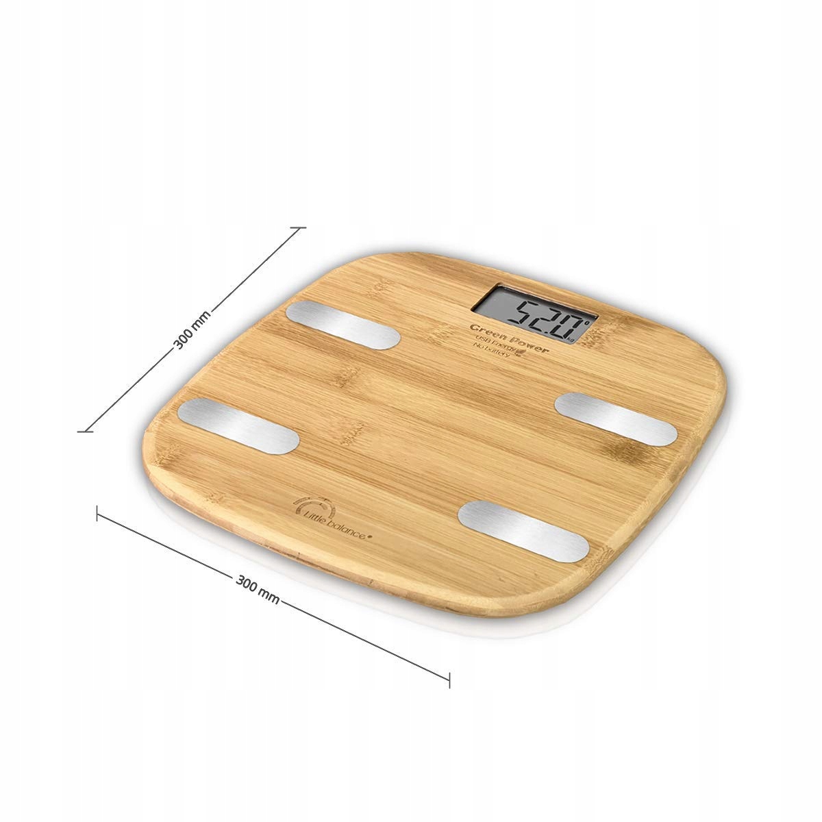 LITTLE BALANCE Waga Analizująca Ciało USB Bambus Bez Baterii — miniatura 2