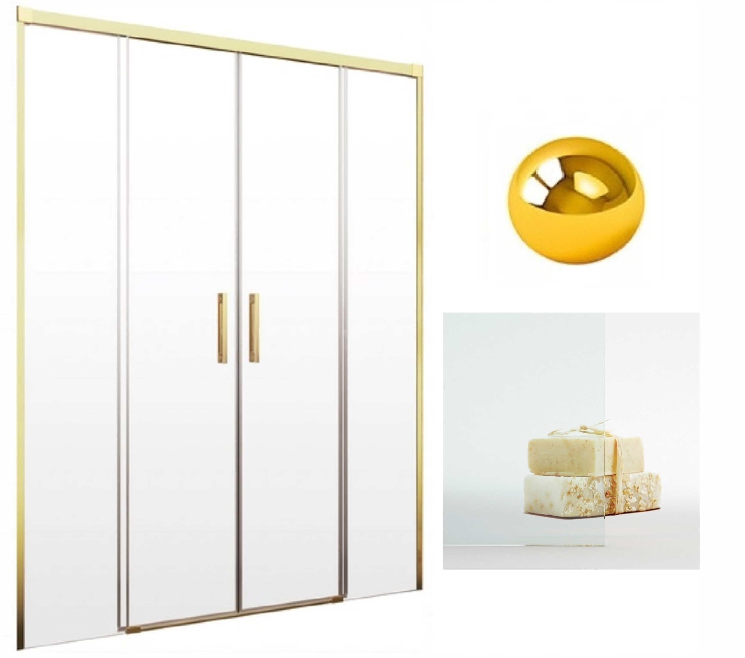 Drzwi prysznicowe Radaway Idea Gold Dwd 150x200,5 przejrzyste, złote