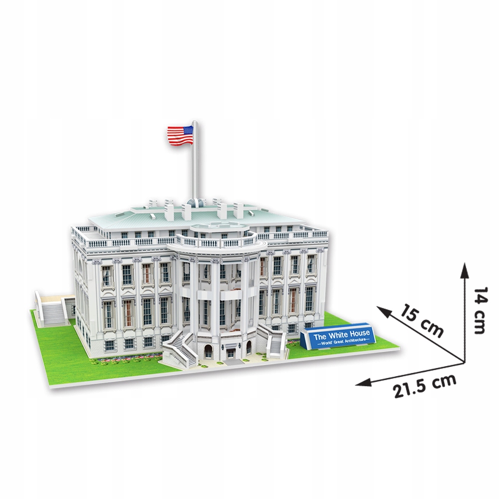 Puzzle 3D White House Biały Dom Premium Dla Dzieci i Dorosłych 24cm 34el. Stan opakowania oryginalne