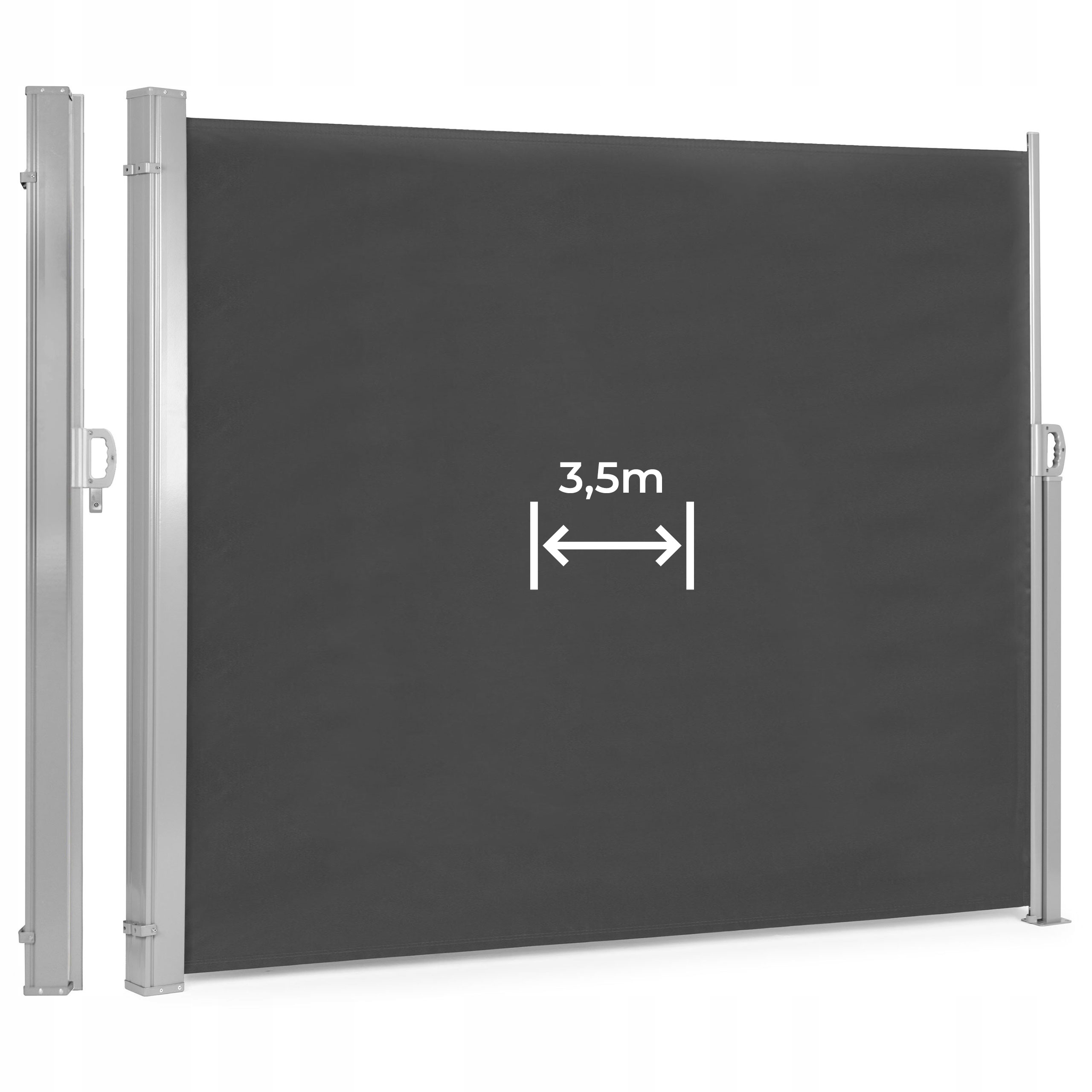 Składana markiza 350x180 cm boczna roleta parawan do ogrodu na taras antrac