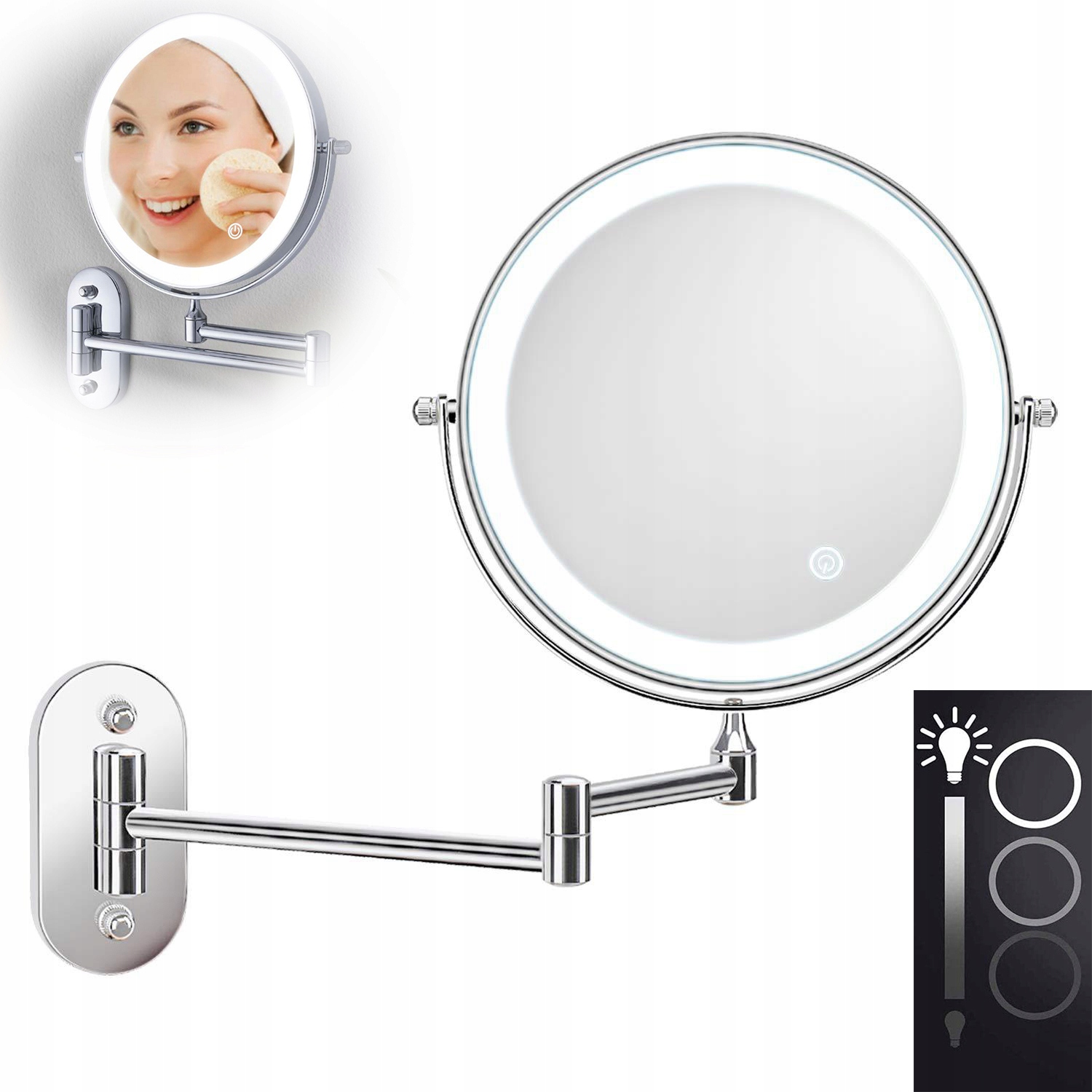 Zvětšení 1x/5x Zrcadlo stříbrné Novinka