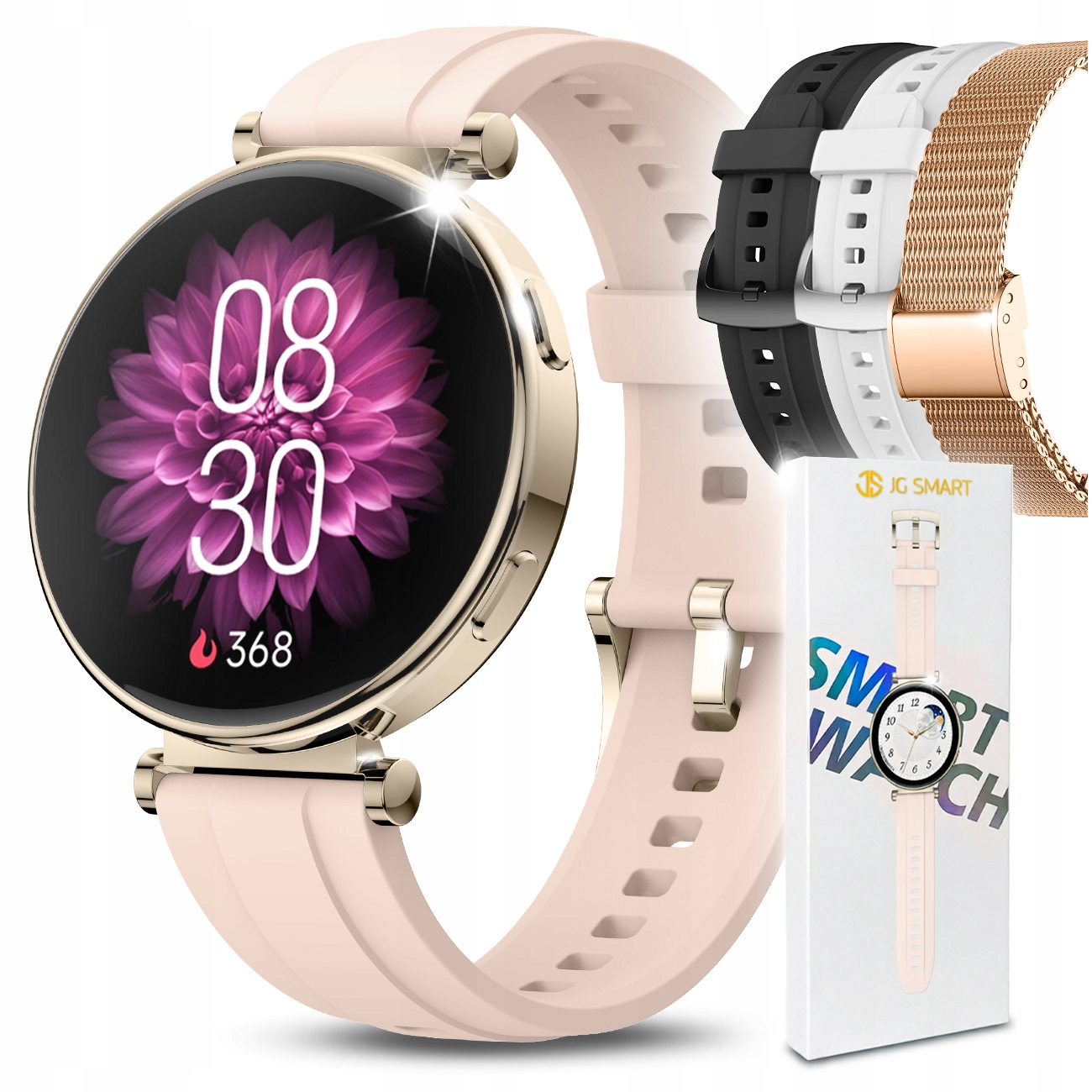 Chytré Hodinky dámské Polské Menu Amoled Hovory Sport Zdraví 4 řemínky