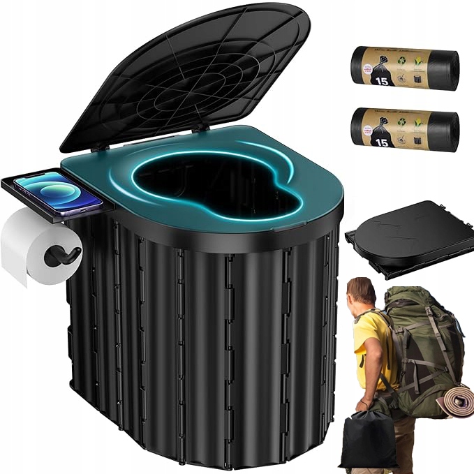 Przenośna Toaleta Turystyczna Składana Mobilna Toaleta Namiot Ogrodowy, Do 200KG (450LBS)