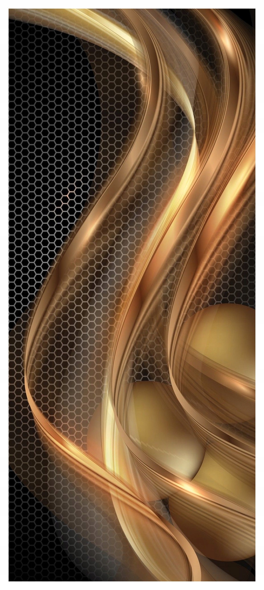 Samolepka Fototapeta Zlaté vlny kovový lesk bludiště a symfonie 91x211