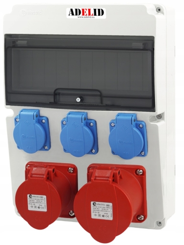 Rozdzielnica stacjonarna budowlana 11M 1x32A 5P 1x16A 3x230V