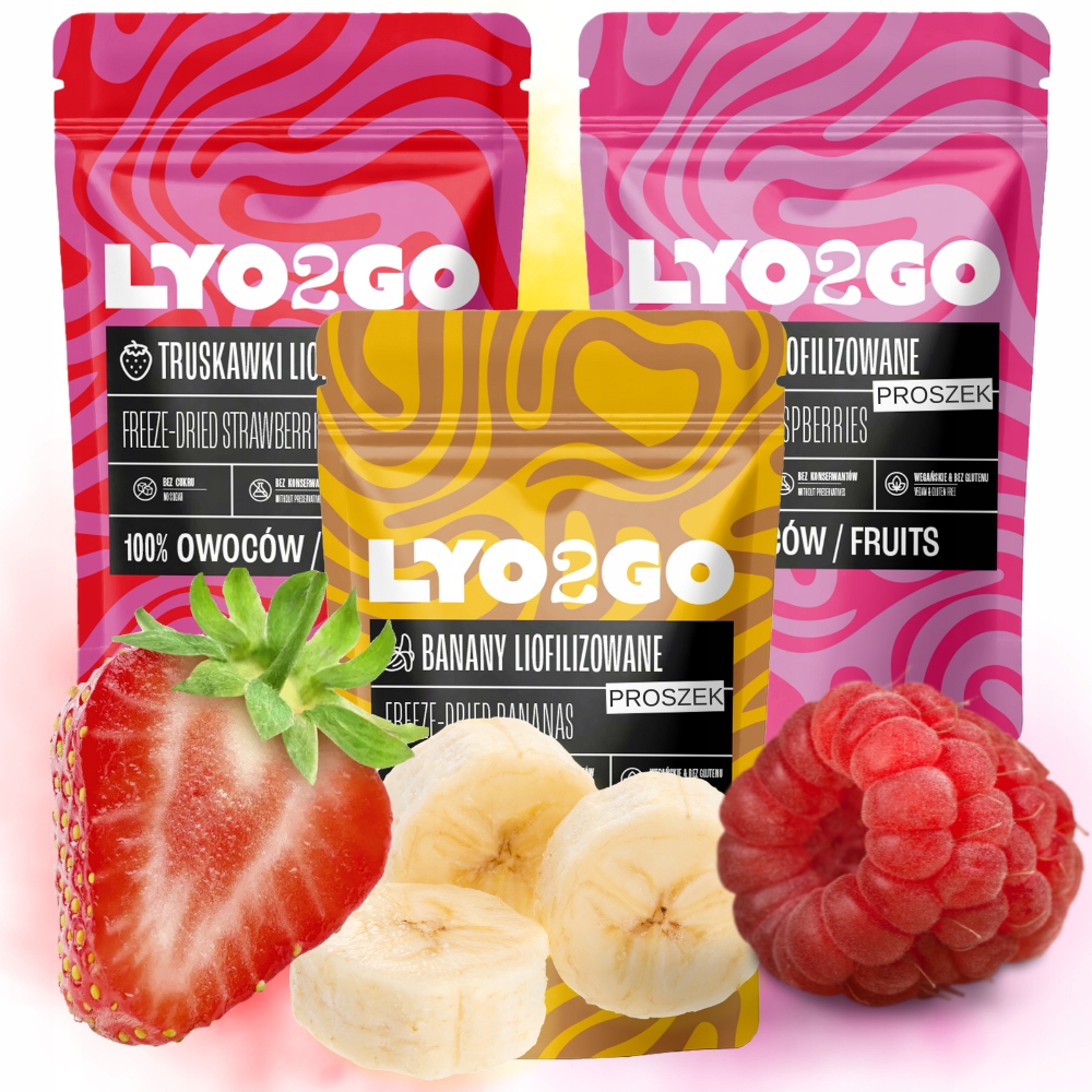 Levně Sada Lyofilizovaných Voců 3X 100G Jahoda Banán Malina V Prášku