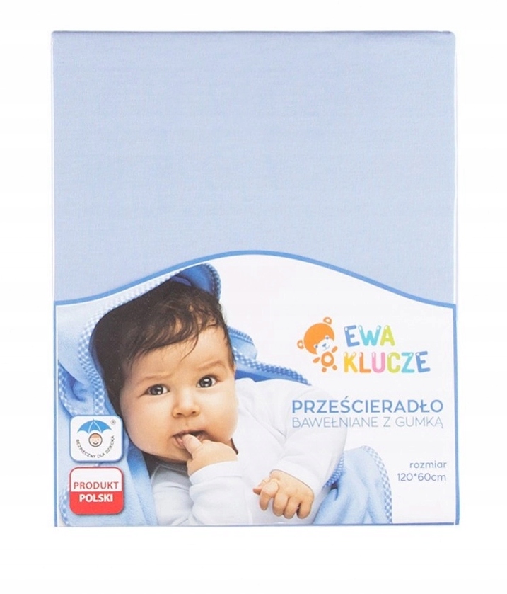 

Prześcieradło bawełniane z gumką120x60 J.Niebieski