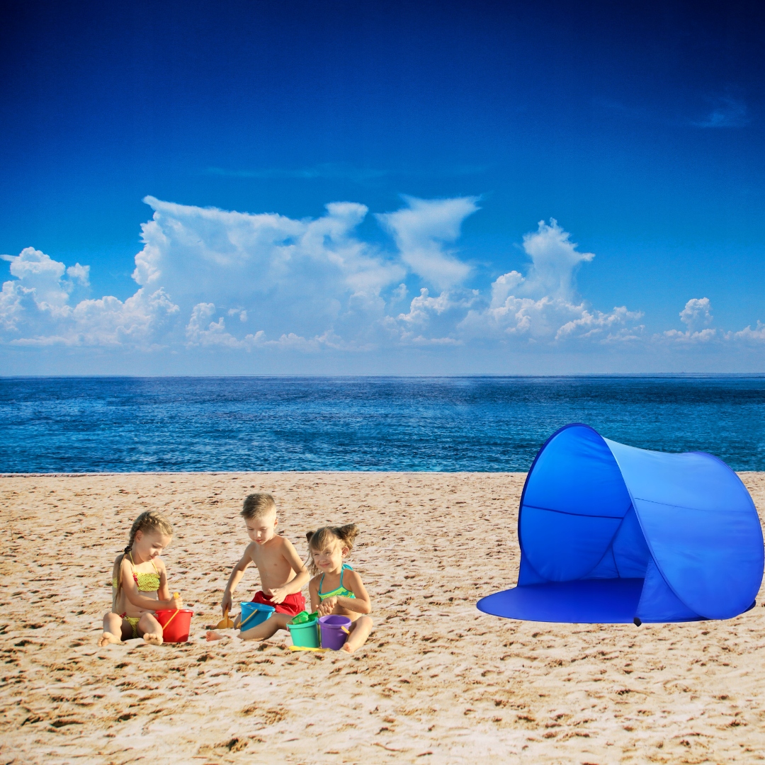 NAMIOT PLAŻOWY SAMOROZKŁADAJĄCY PARAWAN OGRODOWY DWUOSOBOWY + UCHWYTY Model Pop up