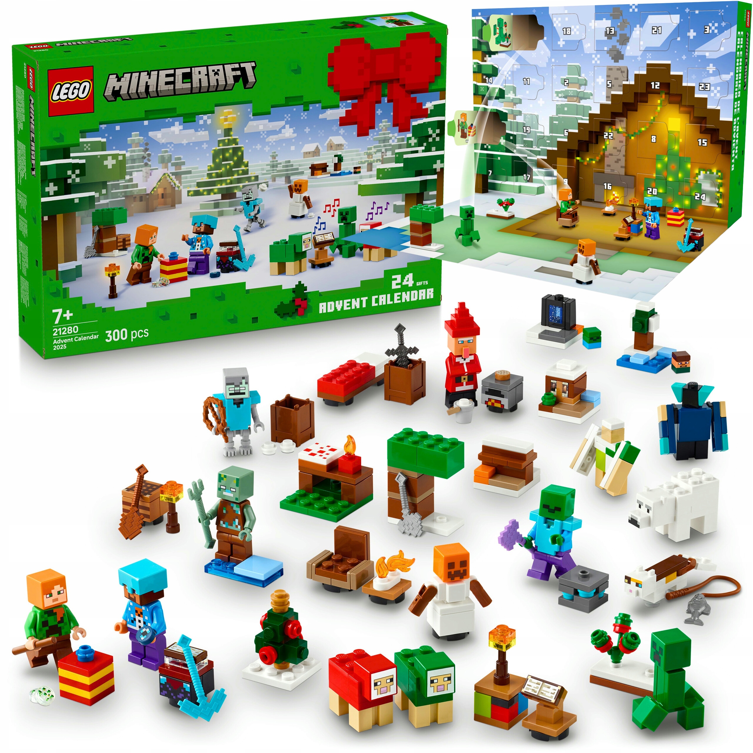 Lego Minecraft 21280 Klocki Kalendarz Adwentowy 2025 Majkraft