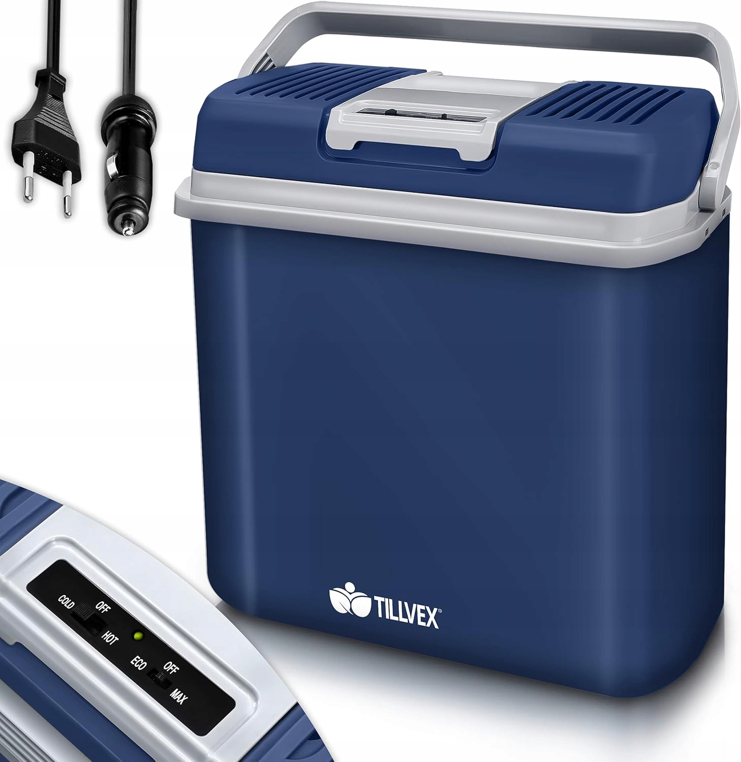 Tillvex Elektrická lednička 24 l, mini lednička 230 V a 12 V,
