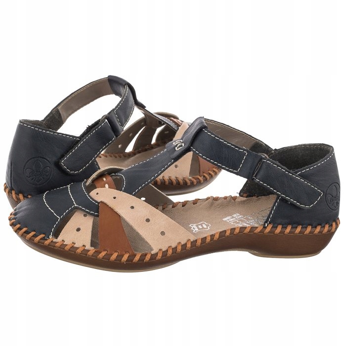 Dámské klasické sandály Rieker, modré, velikost M1655-14