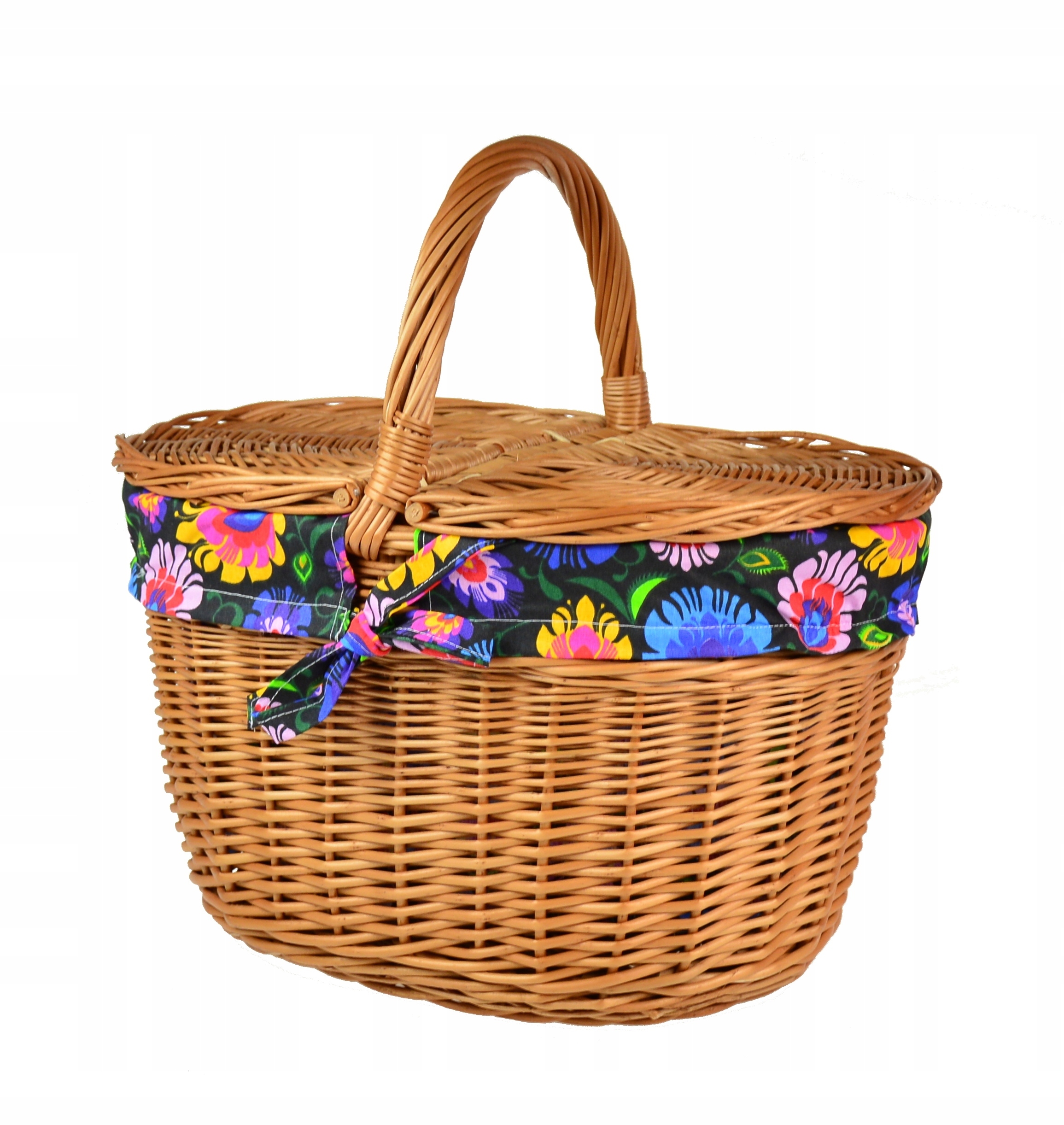 Wiklinowy KOSZYK NA PIKNIK PIKNIKOWY+WKŁAD owalny