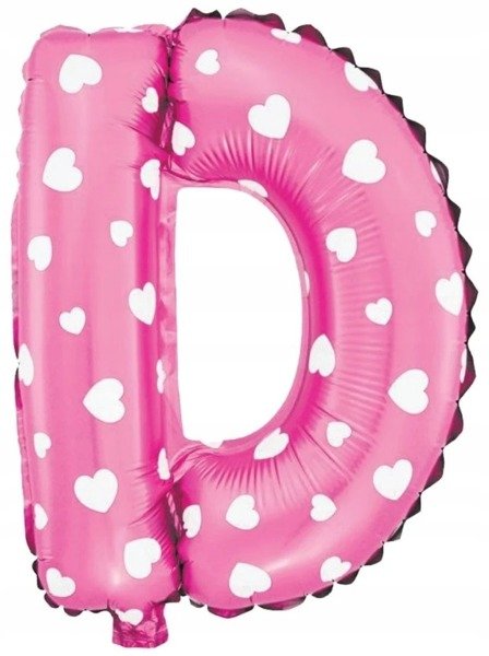 

Balon Litera D Różowy foliowy 80cm na urodziny