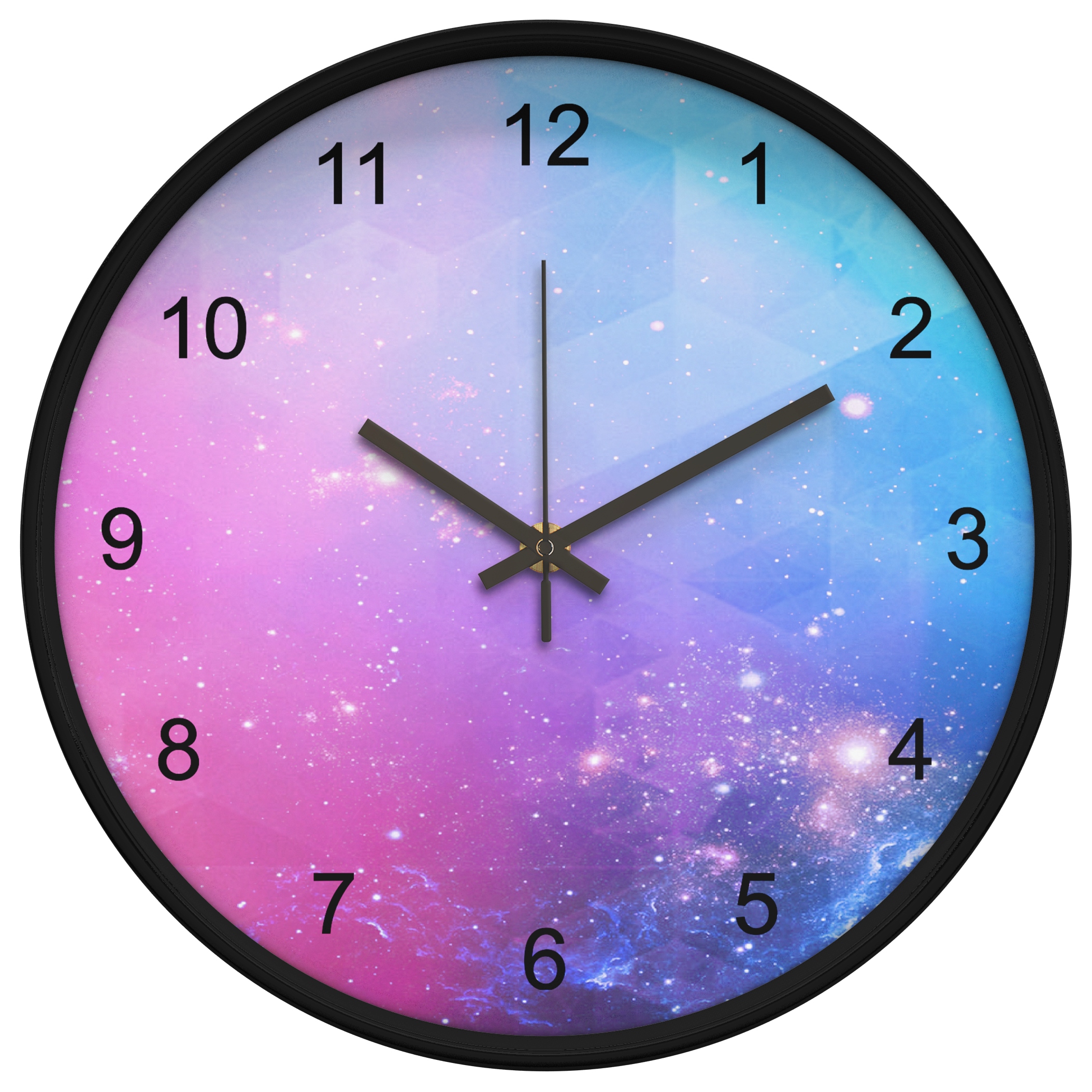 Nowoczesny zegar ścienny 'Galaktyka' z godzinami